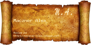 Maczner Alex névjegykártya