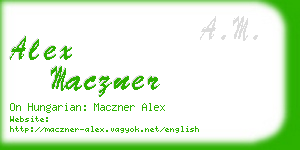 alex maczner business card